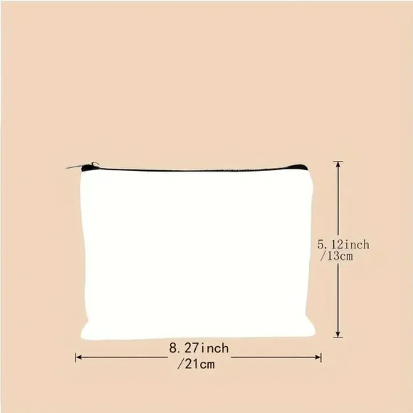 Chic Canvas Zippered Makeup Bag Pouch, Stationery, Money Bag for Women - Picture 6 of 6